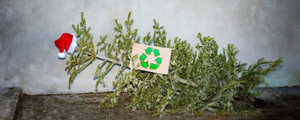 Juletræ stillet ud til afhentning efter jul